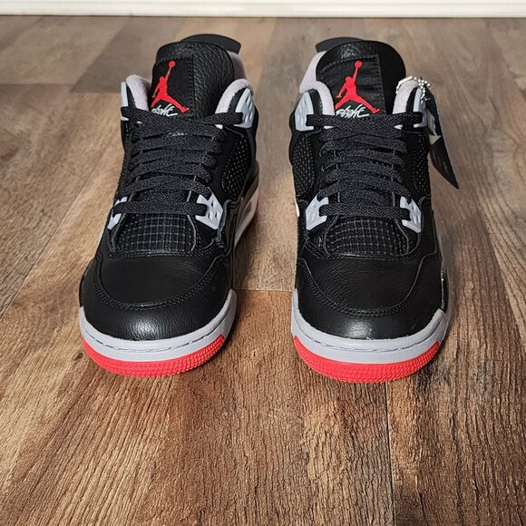 Air Jordan 4 Retro Bred Black/Red-Cement FQ8213-006 GS Sneakers Sz 6.5Y - 7Y New - Picture 3 of 7
